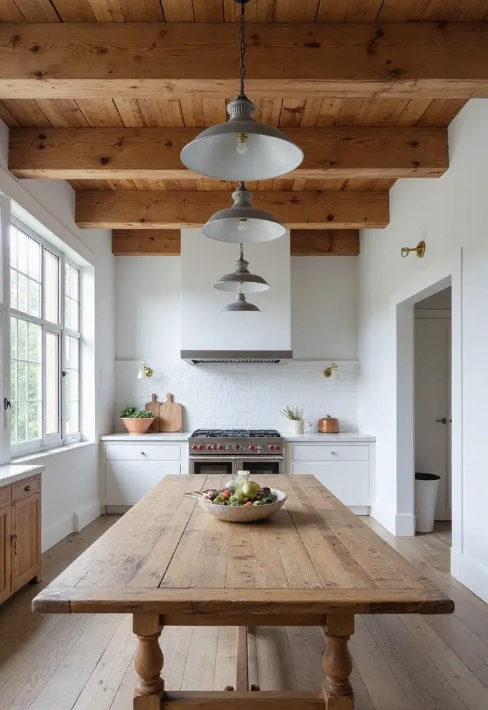 26 Farmhouse Kitchen Inspirations for a Cozy Look 1. Rustic Wood Beams