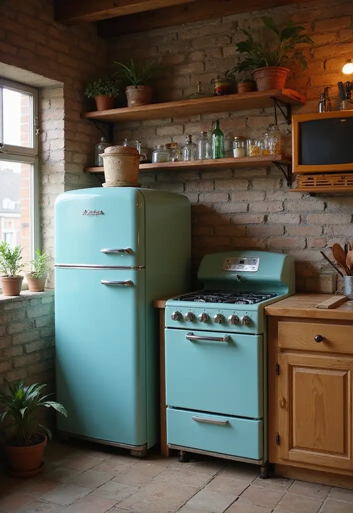 26 Farmhouse Kitchen Inspirations for a Cozy Look 10. Vintage Kitchen Appliances