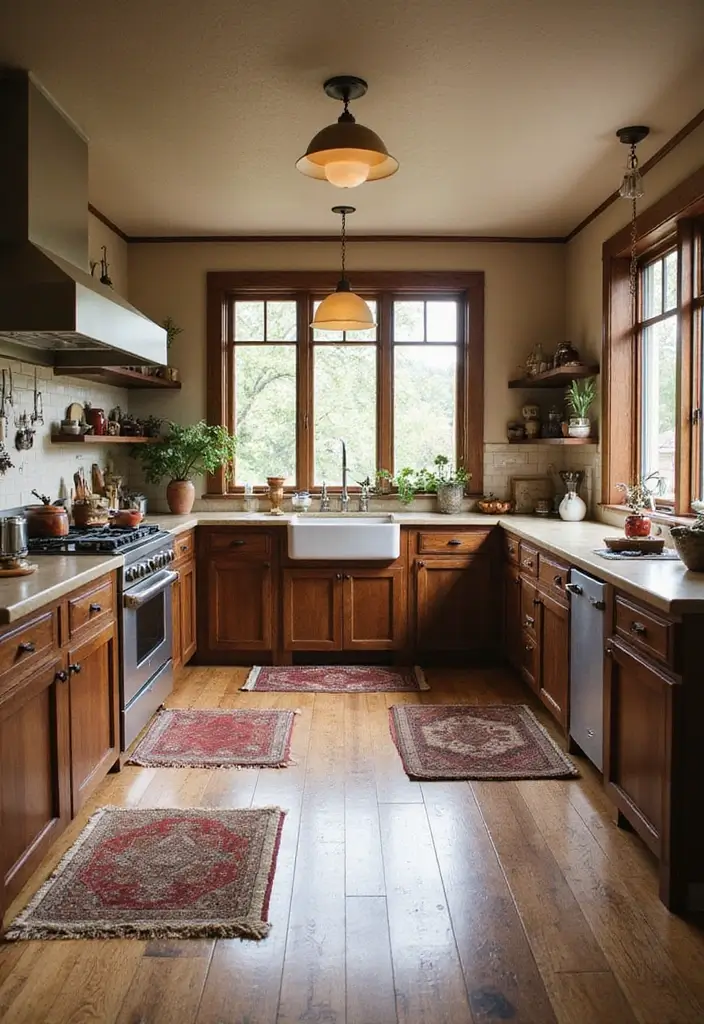 26 Farmhouse Kitchen Inspirations for a Cozy Look 21. Farmhouse inspired Flooring