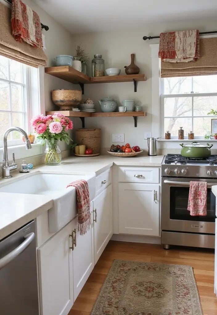 26 Farmhouse Kitchen Inspirations for a Cozy Look 25. Seasonal Decor Swaps