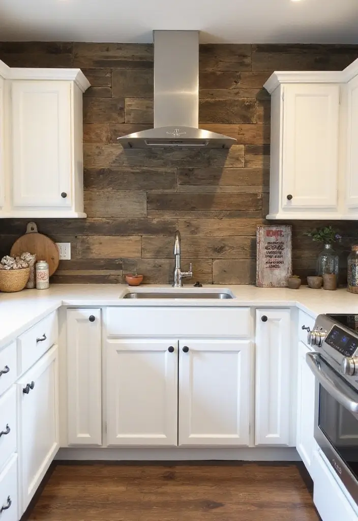 26 Farmhouse Kitchen Inspirations for a Cozy Look 9. Rustic Backsplash