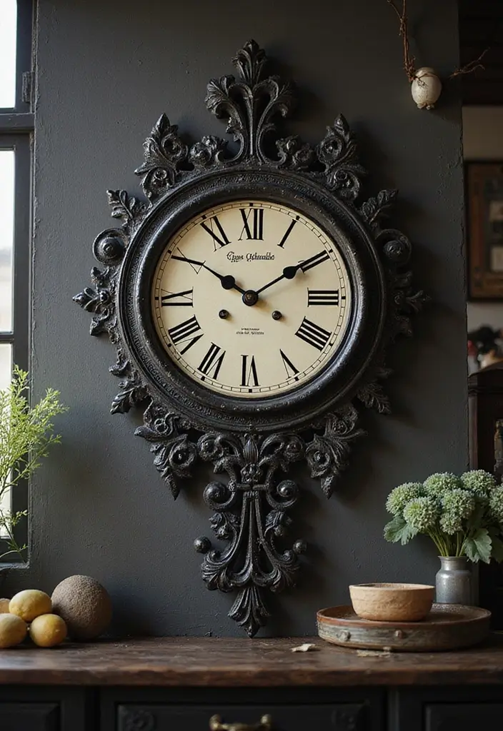 26 Gothic Kitchen Ideas for a Bold Statement 22. Gothic Themed Wall Clocks