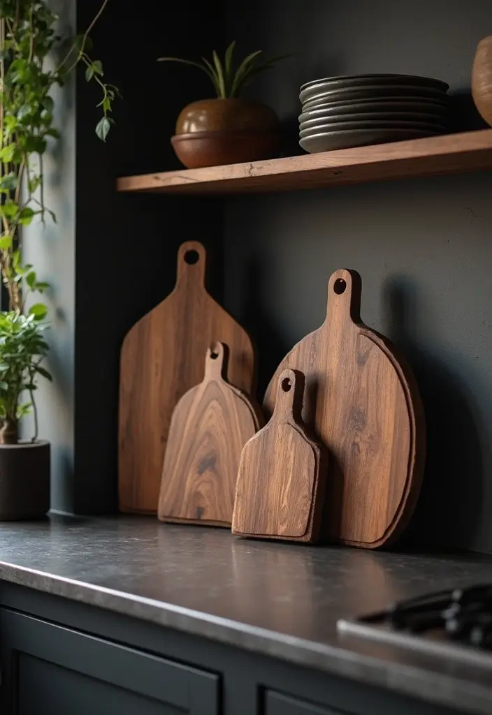 26 Gothic Kitchen Ideas for a Bold Statement 23. Decorative Cutting Boards