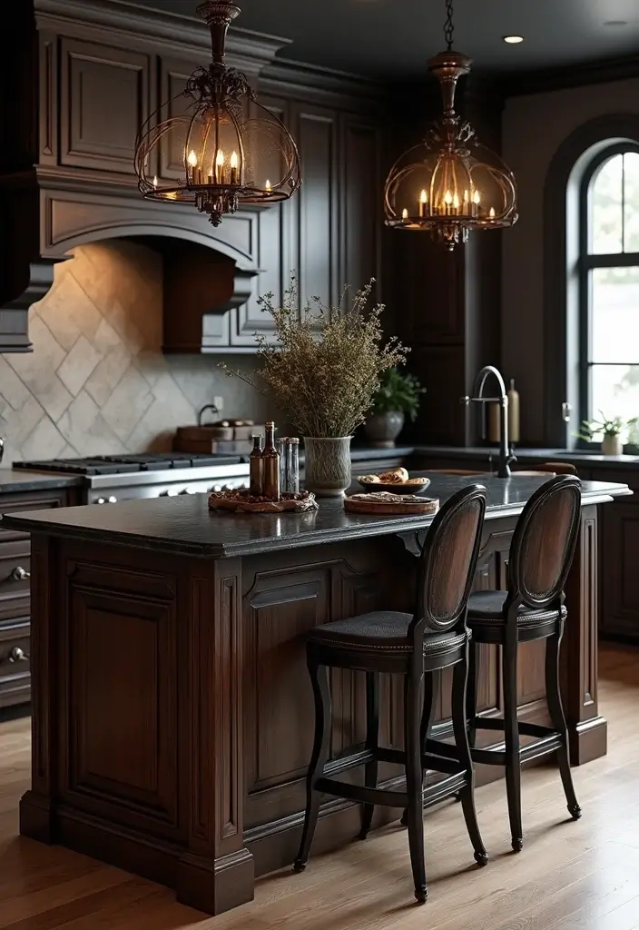 26 Gothic Kitchen Ideas for a Bold Statement 6. Unique Kitchen Islands