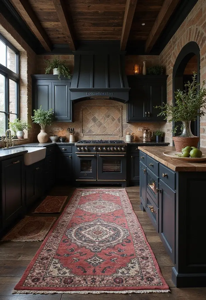 26 Gothic Kitchen Ideas for a Bold Statement 7. Dark Flooring Options