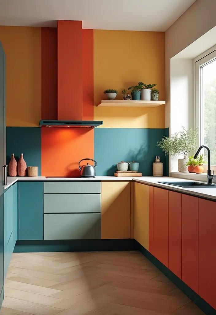 27 Splashback Kitchen Designs That Stand Out 15 27 Splashback Kitchen Designs That Stand Out 15. Color Blocked Splashback