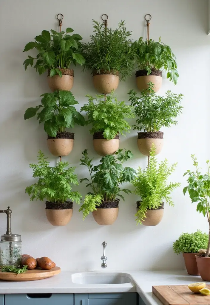 28 Kitchen Remodel Ideas to Upgrade Your Space 22. Vertical Garden for Fresh Herbs