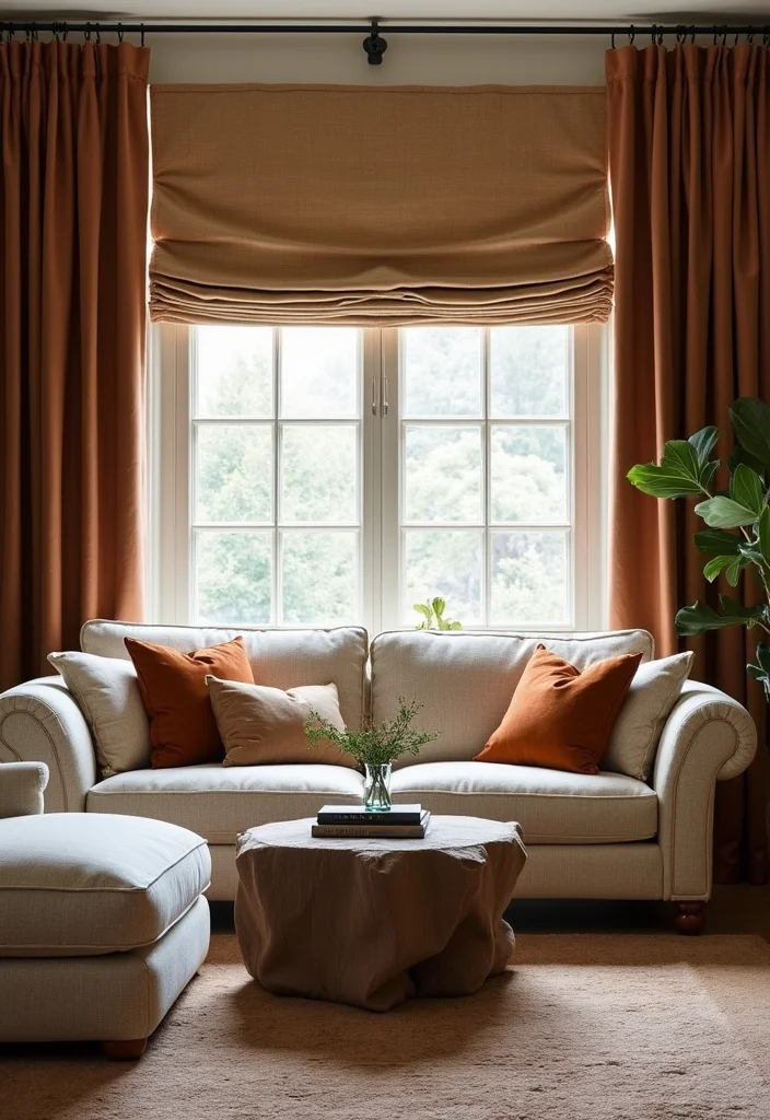 10 Living Room Valance Ideas for Soft Framed Window Style - 5. Textured Valances