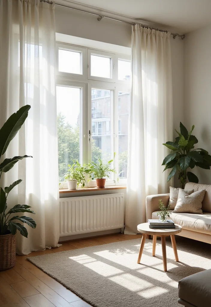 10 Narrow Window Curtain Ideas for Sleek Light Softening Style 1. Sheer Elegance