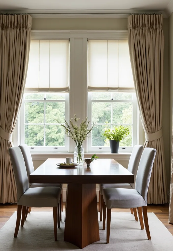 10 Narrow Window Curtain Ideas for Sleek Light Softening Style 4. Pinch Pleat Curtains