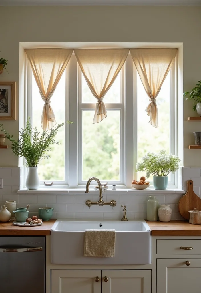 10 Narrow Window Curtain Ideas for Sleek Light Softening Style 9. Minimalist Tie Up Shades