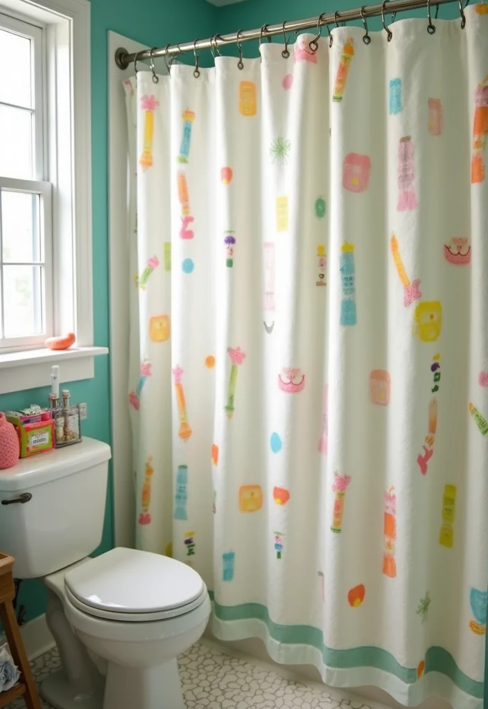 10 Shower Curtain Tie Back Ideas for Neat Functional Styling - 9. Clip-on Decorative Tie Backs