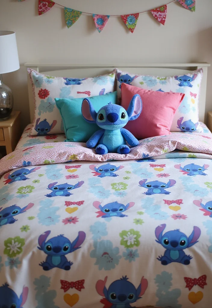 10 Stitch Bedroom Ideas for Cute Fun Character Inspired Style - 2. Stitch Bedding Sets