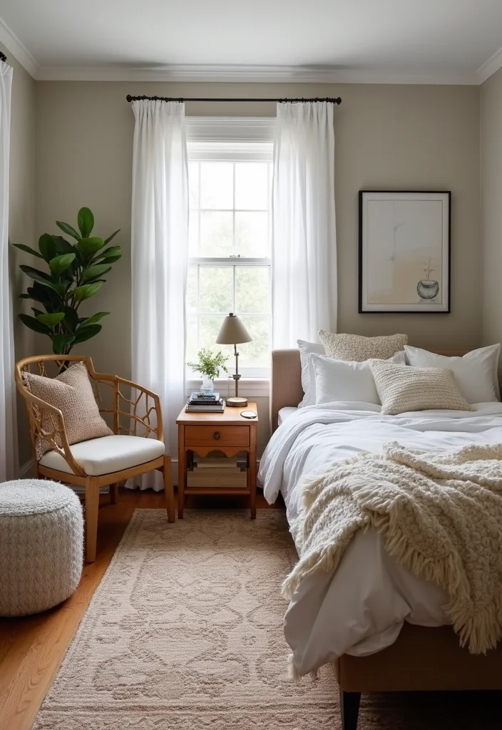 10 Tiny Guest Bedroom Ideas for Smart Cozy Space Use 4. Cozy Multi Use Rugs