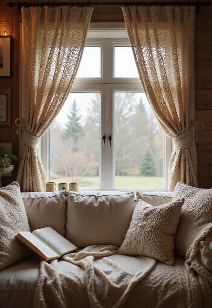 12 Affordable Curtain Ideas for Stylish Budget Friendly Updates 10. Cozy Knit or Crochet Curtains