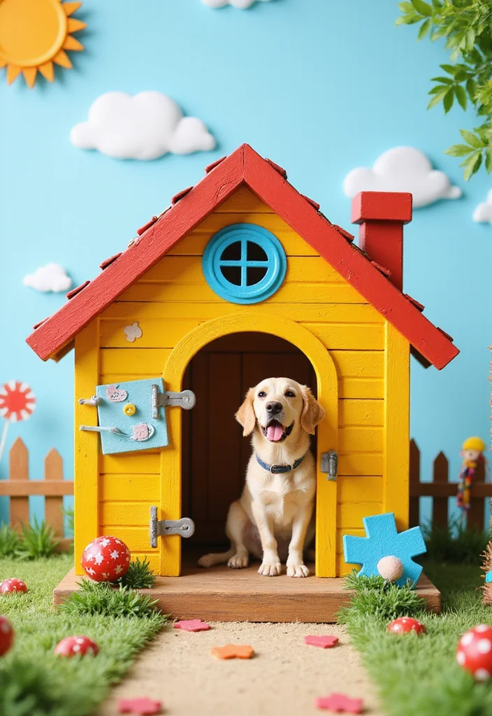 12 Backyard Dog House Ideas for Safe Cozy Pet Comfort 5. Quirky Playhouse Style
