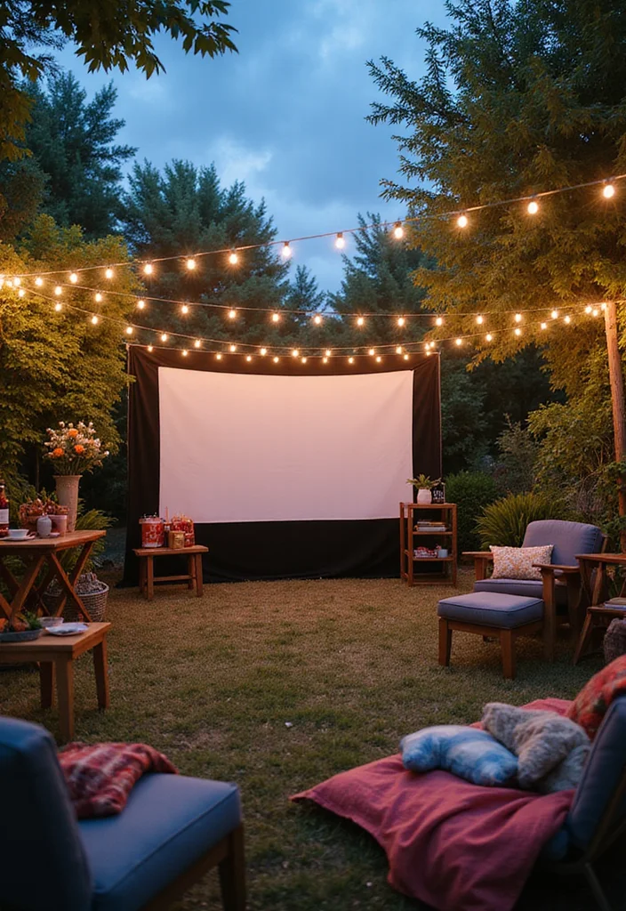 12 Backyard Movie Theater Ideas for Fun Outdoor Movie Nights - 11. Outdoor Decorations