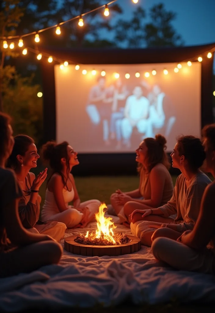 12 Backyard Movie Theater Ideas for Fun Outdoor Movie Nights - 12. Invite Friends for a Memorable Night