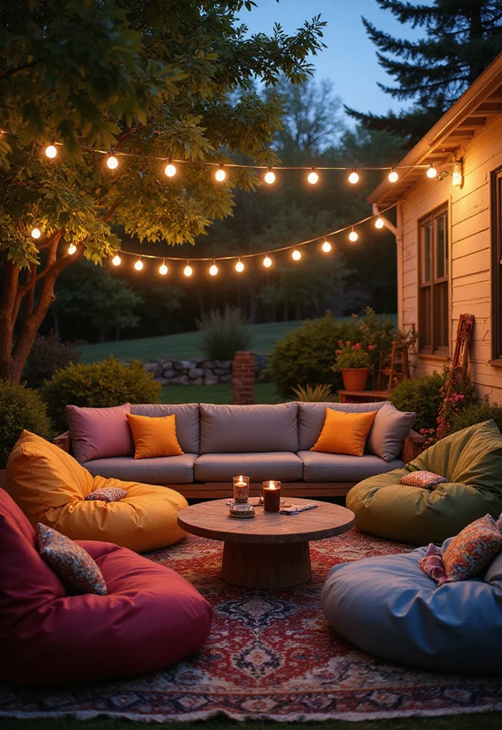 12 Backyard Movie Theater Ideas for Fun Outdoor Movie Nights - 2. Cozy Seating Options