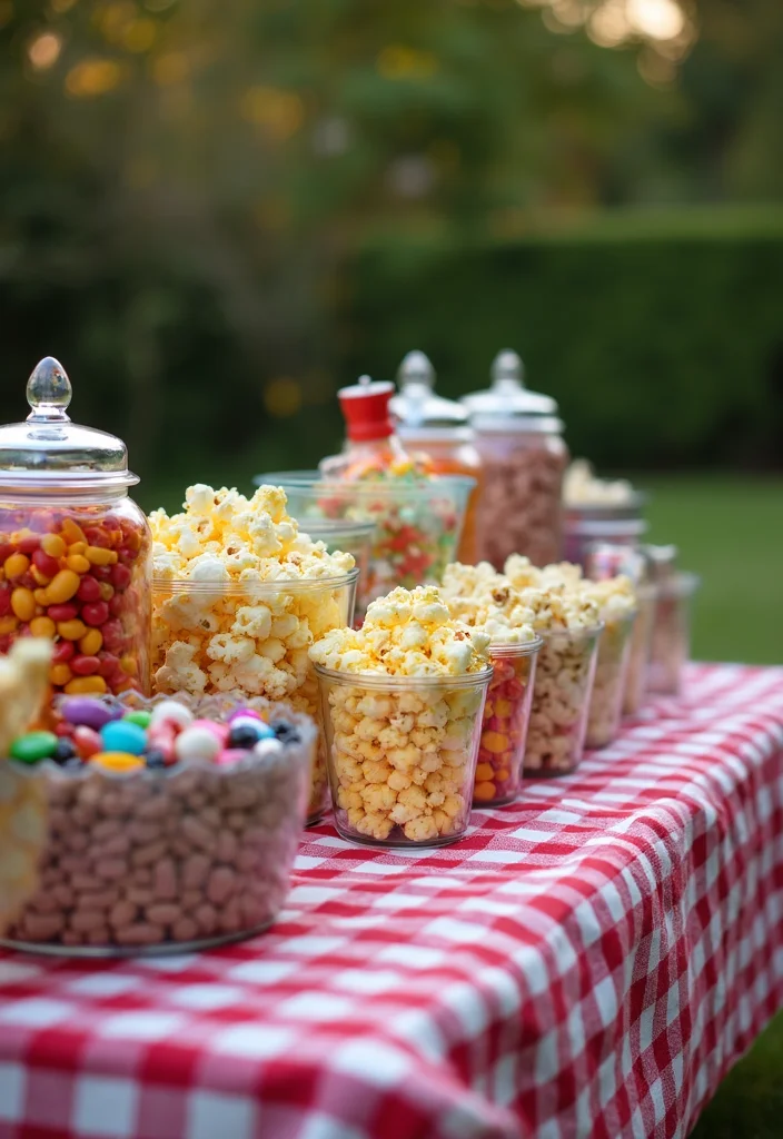 12 Backyard Movie Theater Ideas for Fun Outdoor Movie Nights - 4. Snack Station Setup