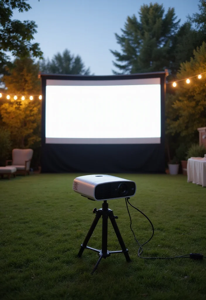 12 Backyard Movie Theater Ideas for Fun Outdoor Movie Nights - 5. Portable Outdoor Projector