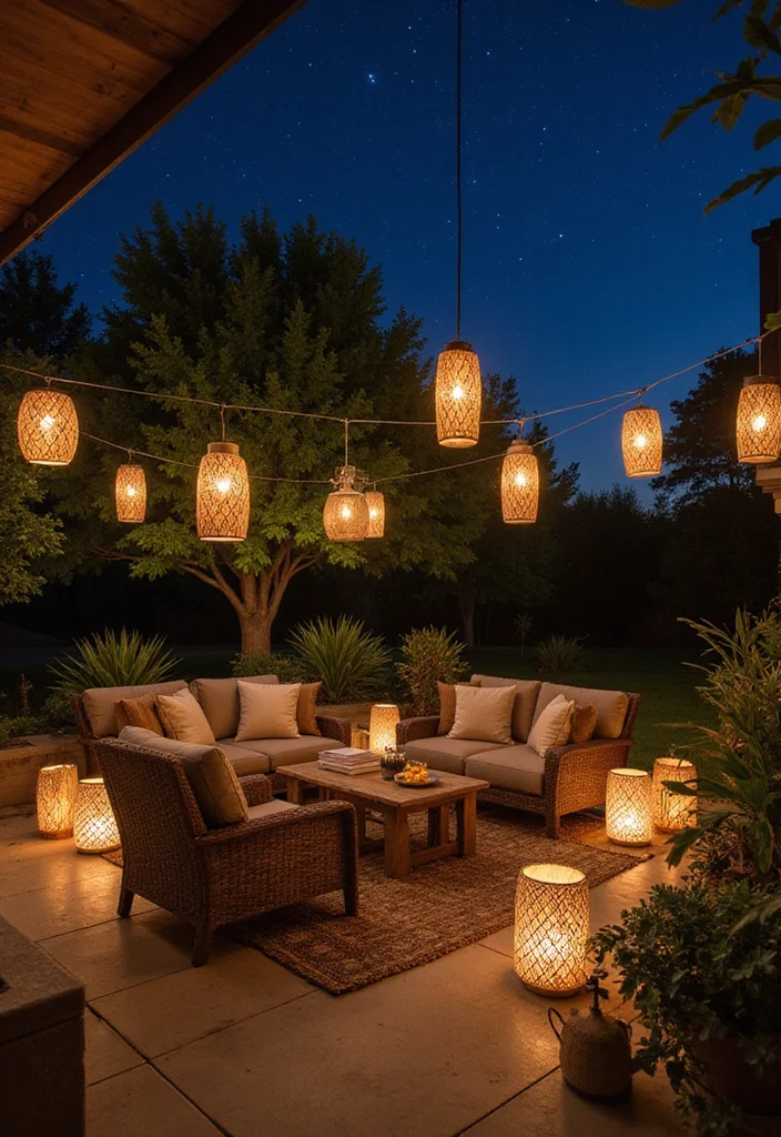 12 Backyard Patio Lights Ideas for Warm Inviting Ambience - 12. Bamboo Lanterns