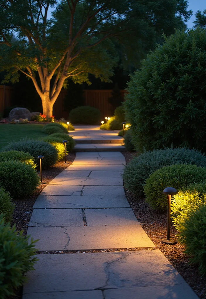 12 Backyard Patio Lights Ideas for Warm Inviting Ambience - 4. Eco-Friendly LED Path Lights