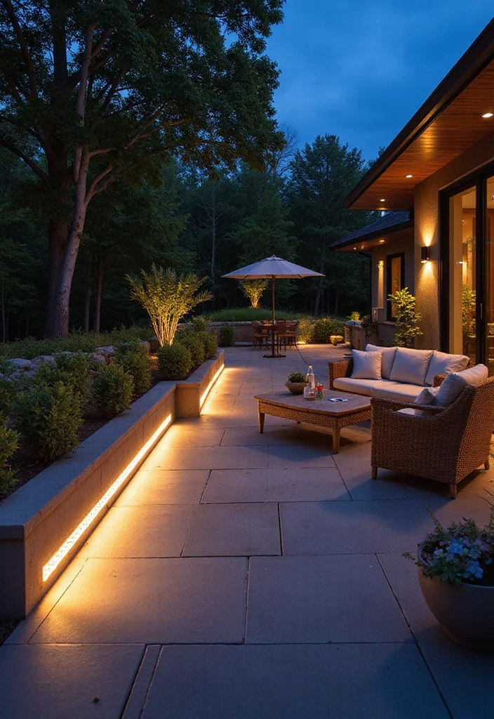 12 Backyard Patio Lights Ideas for Warm Inviting Ambience - 8. LED Strip Lights