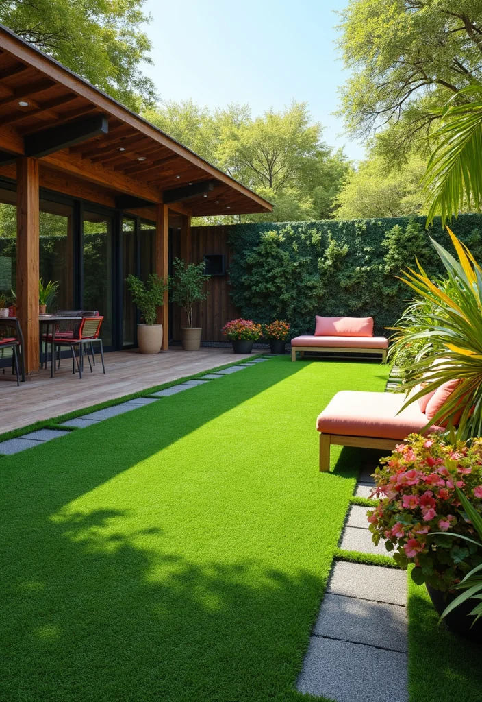12 Backyard Tiles Ideas for Low Maintenance Modern Outdoor Style 12. Faux Grass Tiles