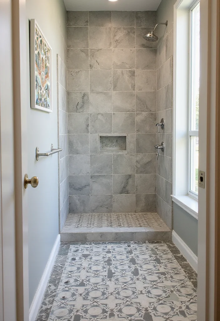 12 Bathroom Shower and Tub Ideas for Practical Comfortable Layouts 11. Unique Tile Patterns Style Meets Practicality