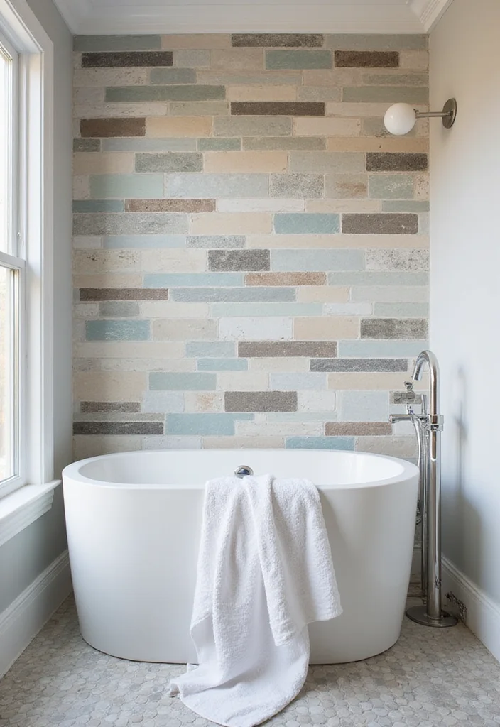 12 Bathroom Tub Tile Ideas for Fresh Durable Modern Looks 6. Subway Tiles with a Twist