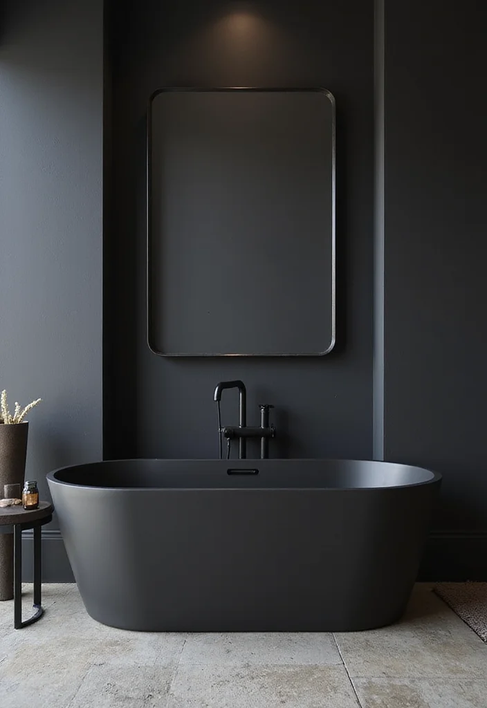 12 Bathroom Tub Tile Ideas for Fresh Durable Modern Looks 7. Matte Black Tiles