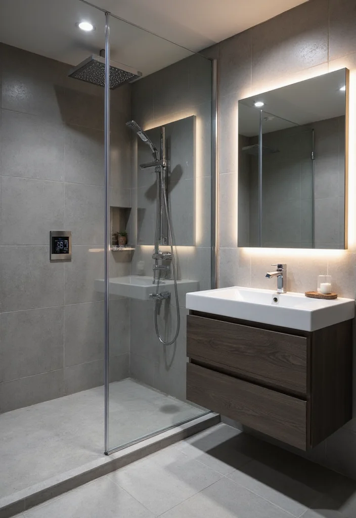 12 Bathroom Wet Room Ideas for Sleek Open Spa Inspired Design - 10. Smart Bathroom Technology