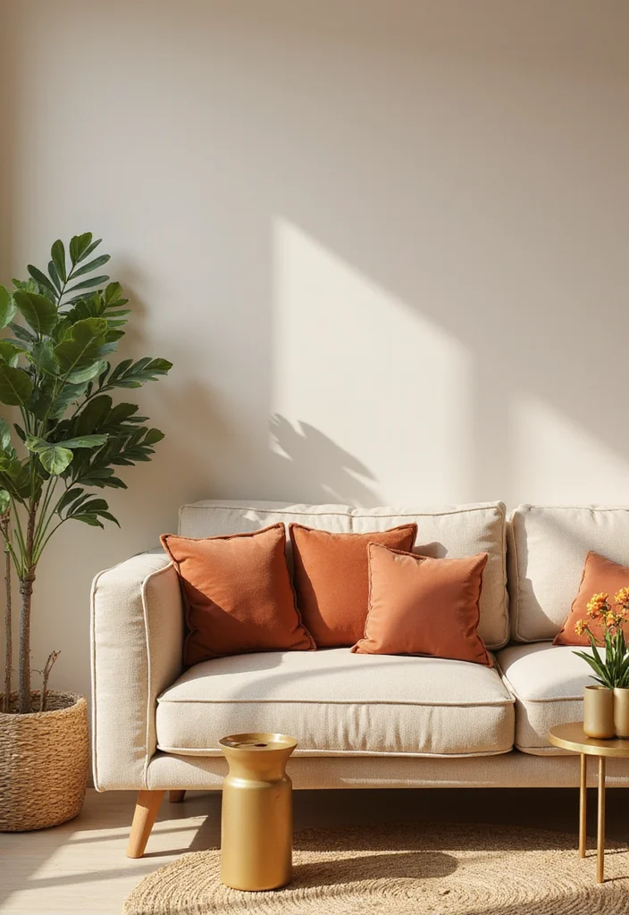 12 Beige Living Room Ideas for Soft Calm Neutral Comfort 4. Warm Color Accents