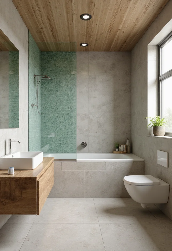 12 Contemporary Bathroom Decor Ideas for Sleek Calm Modern Living - 1. Sustainable Materials Showcase