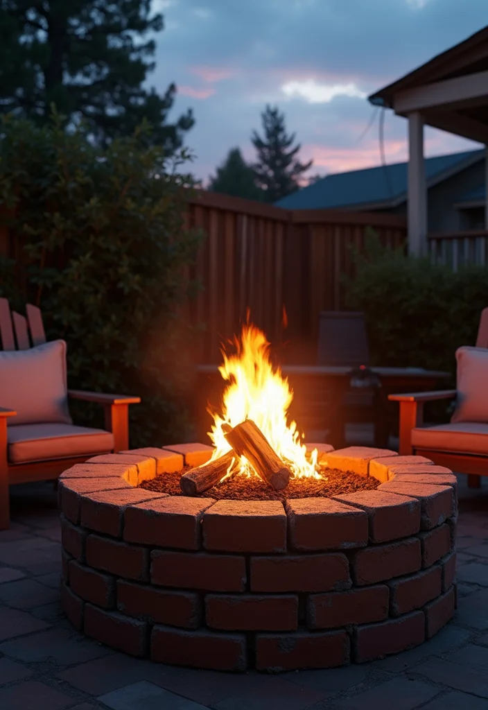 12 DIY Backyard Patio Ideas for Affordable Creative Upgrades 4. DIY Firepit from Old Bricks