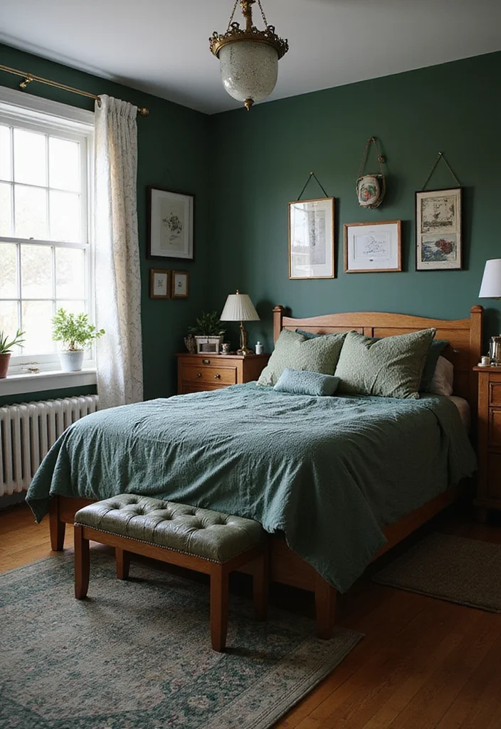 12 Dark Green Bedroom Ideas for Rich Calm Natural Depth 12. Personal Touches