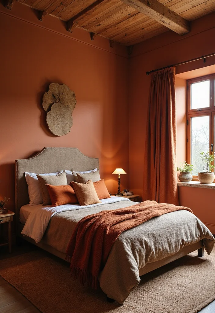 12 Fall Bedroom Ideas for Warm Cozy Seasonal Comfort 1. Earthy Color Palettes