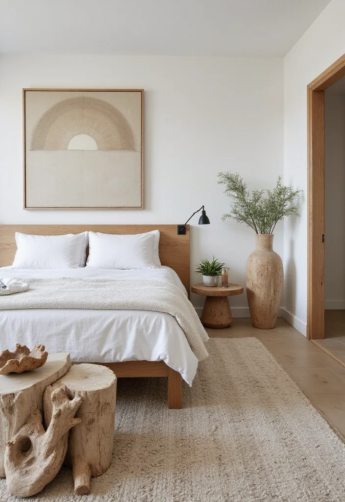 12 Forest Bedroom Ideas for Calm Natural Earthy Retreats - 10. Incorporate Natural Shapes and Forms