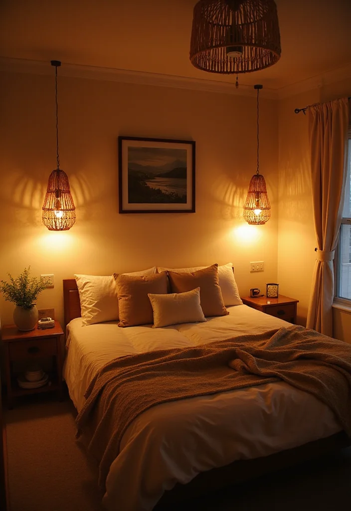 12 Forest Bedroom Ideas for Calm Natural Earthy Retreats - 8. Eco-Friendly Lighting Options