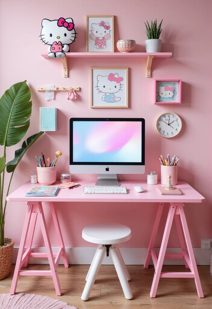 12 Hello Kitty Bedroom Ideas for Cute Playful Themed Charm 111 12 Hello Kitty Bedroom Ideas for Cute Playful Themed Charm 11. Functional Workspaces