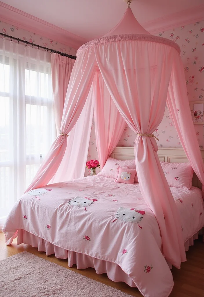 12 Hello Kitty Bedroom Ideas for Cute Playful Themed Charm 89 12 Hello Kitty Bedroom Ideas for Cute Playful Themed Charm 9. Enchanting Canopy Beds