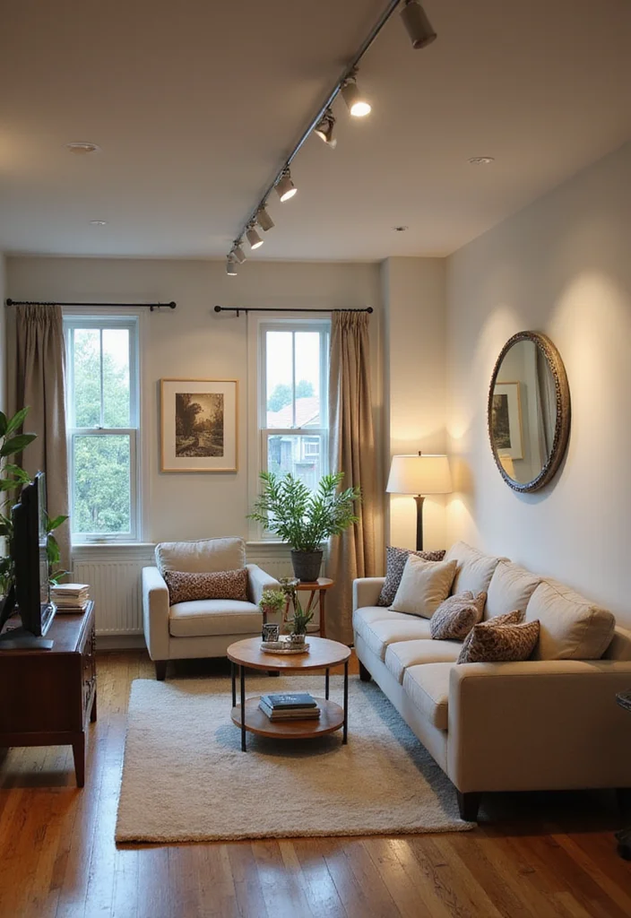 12 Living Room Ceiling Lights Ideas for Bright Modern Illumination - 10. Adjustable Track Lighting