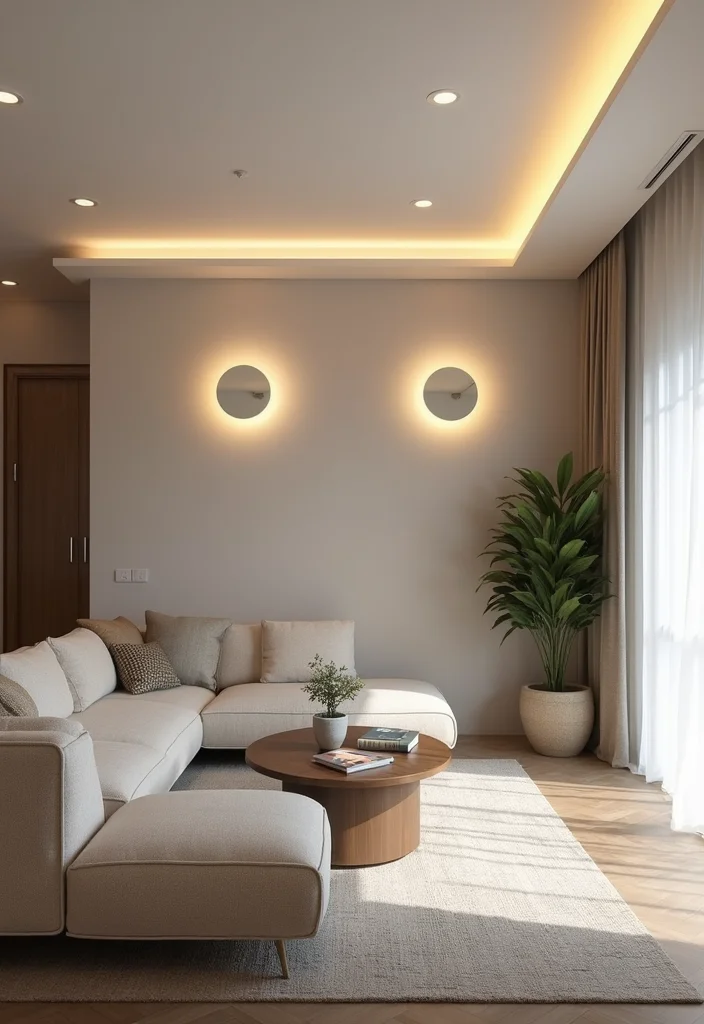 12 Living Room Ceiling Lights Ideas for Bright Modern Illumination - 5. Minimalist Flush Mount Lights