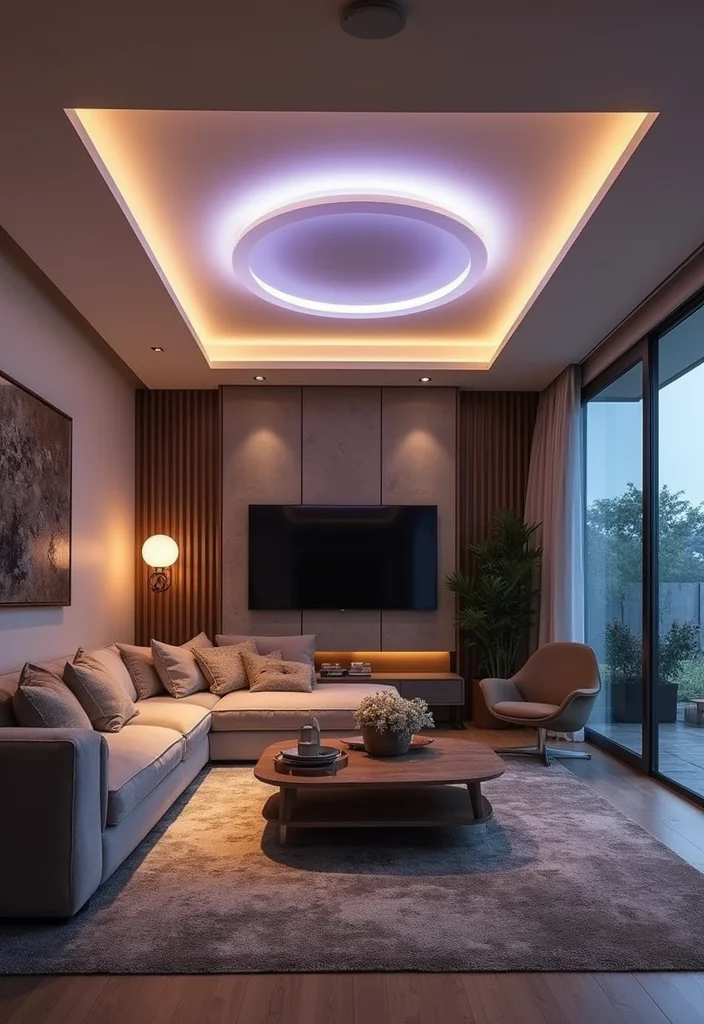 12 Living Room Ceiling Lights Ideas for Bright Modern Illumination - 6. Smart Ceiling Lights