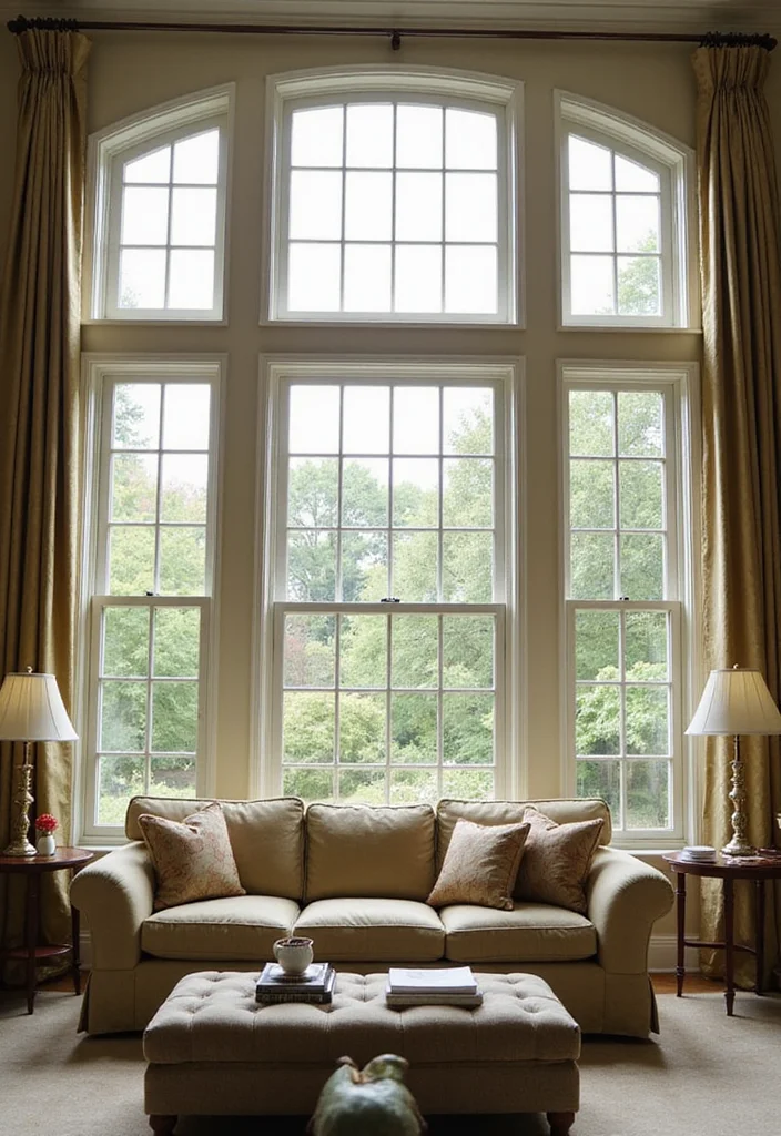 12 Living Room Window Ideas for Light Air and Architectural Impact 10. Transom Windows for Added Light and Style