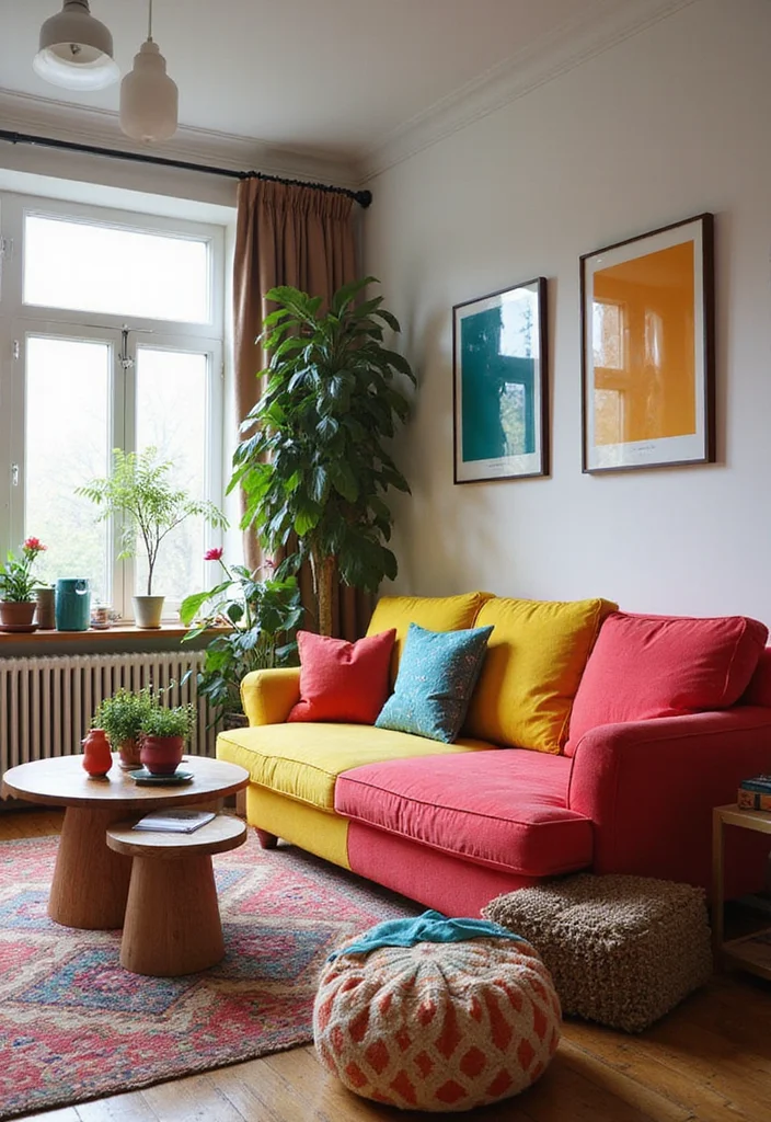 12 Sectional Living Room Ideas for Spacious Cozy Seating - 8. Color-Blocked Sectionals for a Fun Twist