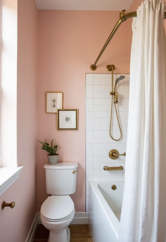 12 Small Bathroom Color Ideas for Light Fresh Spacious Appeal 4. Soft Blush Pink