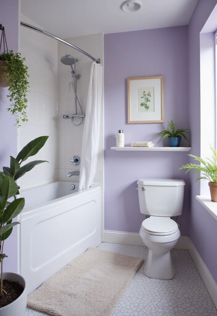 12 Small Bathroom Color Ideas for Light Fresh Spacious Appeal 5. Light Lavender