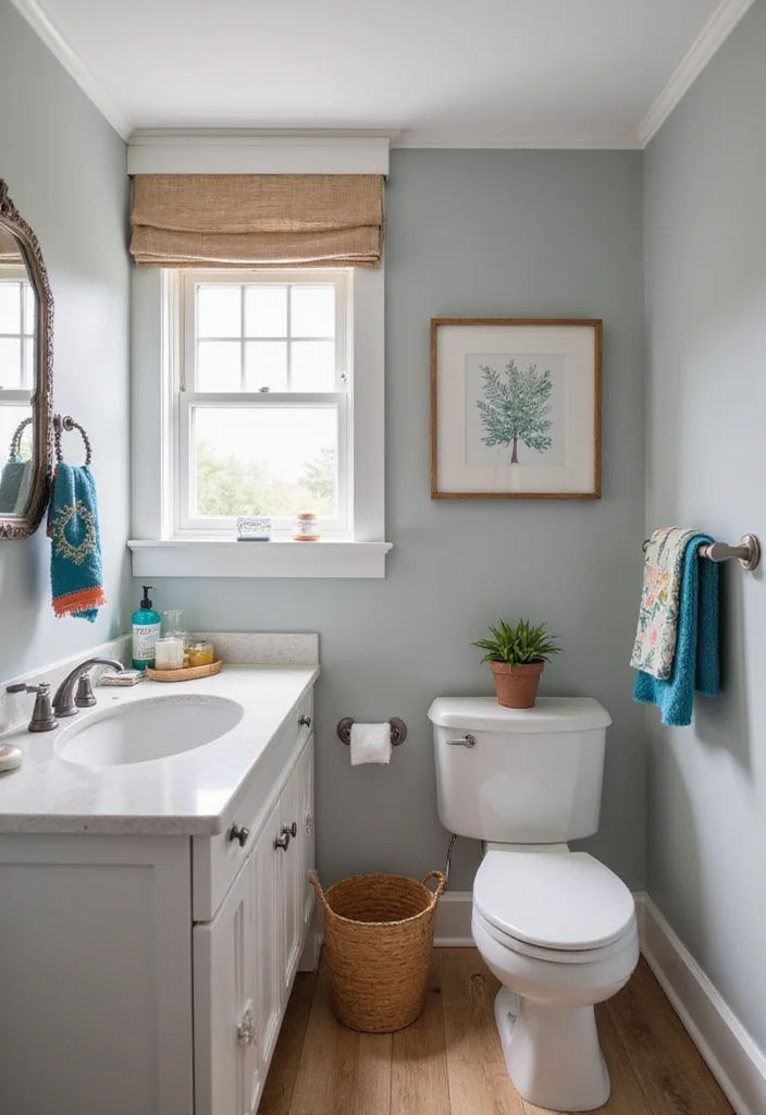 12 Small Bathroom Color Ideas for Light Fresh Spacious Appeal 9. Soft Gray